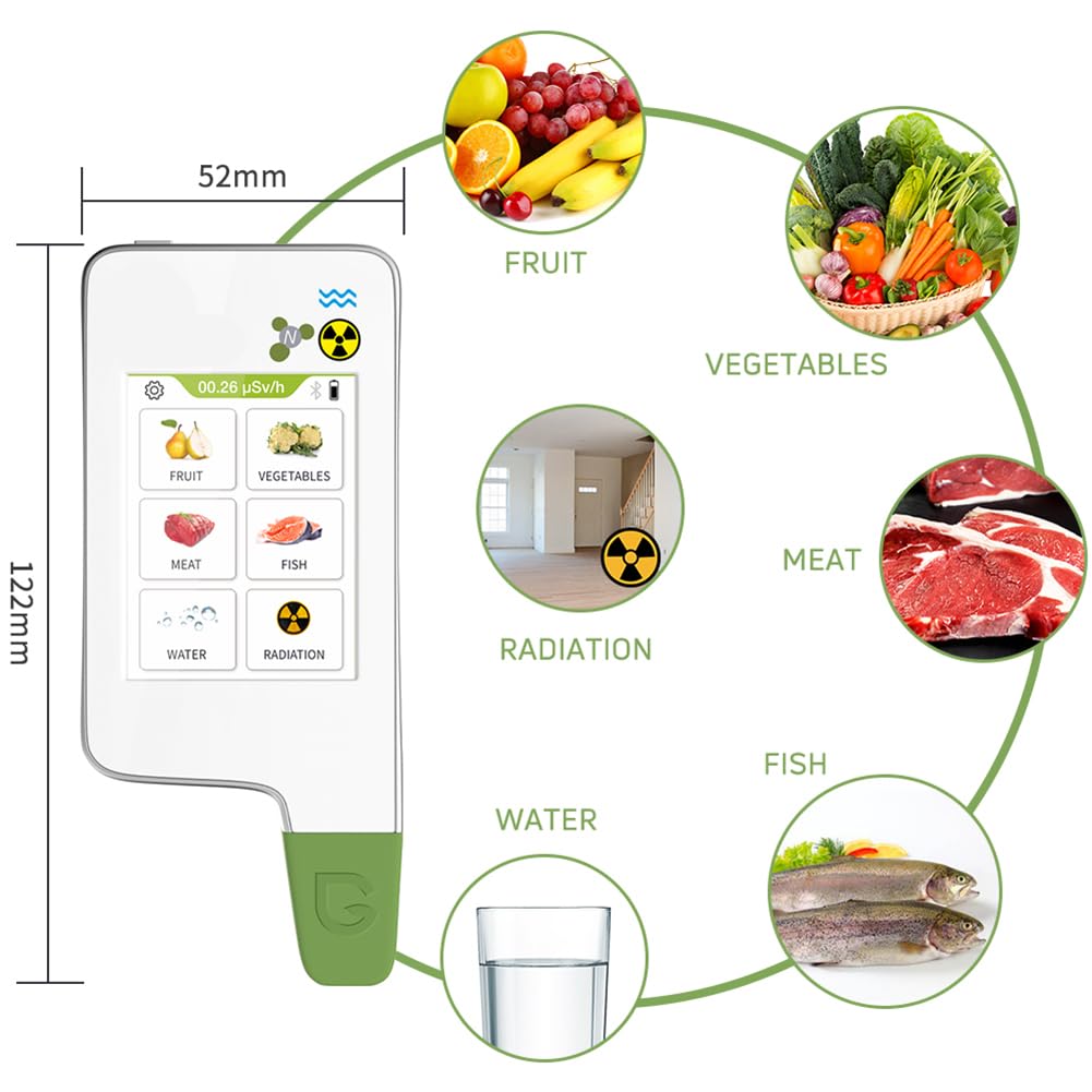 Home Kitchen Nitrate Tester, 6 in 1 Counter Pesticide Residue Detector, Nitrate Tester Fruit Vegetable Meat, Nitrate Tester Geiger Counter dosimeter