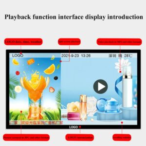 1080P HD Advertising Display,With Network Management with Massive Material,Color Images And Video LED Advertising Signage,18.5 Inches Screen,For Stores,Cinemas,27inches