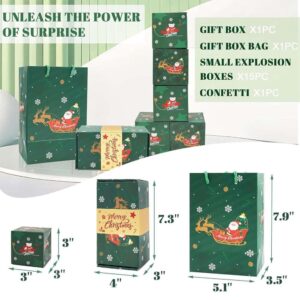 Freigexact Money Gift Box, Surprise Gift Box Explosion, Money Gift Boxes for Cash, Surprise Box Gift Box for Money, Explosion Gift Box, Christmas Gift Boxes, Folding Pop-Up Explosion Gift Box(Green,#1