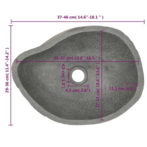 Basin River Stone Oval 14.6"-18.1",Oval Naturally-derived River Stone Wash Basin Bathroom Vanity for Modern Washrooms Bath Fixtures，Bathroom Sinks