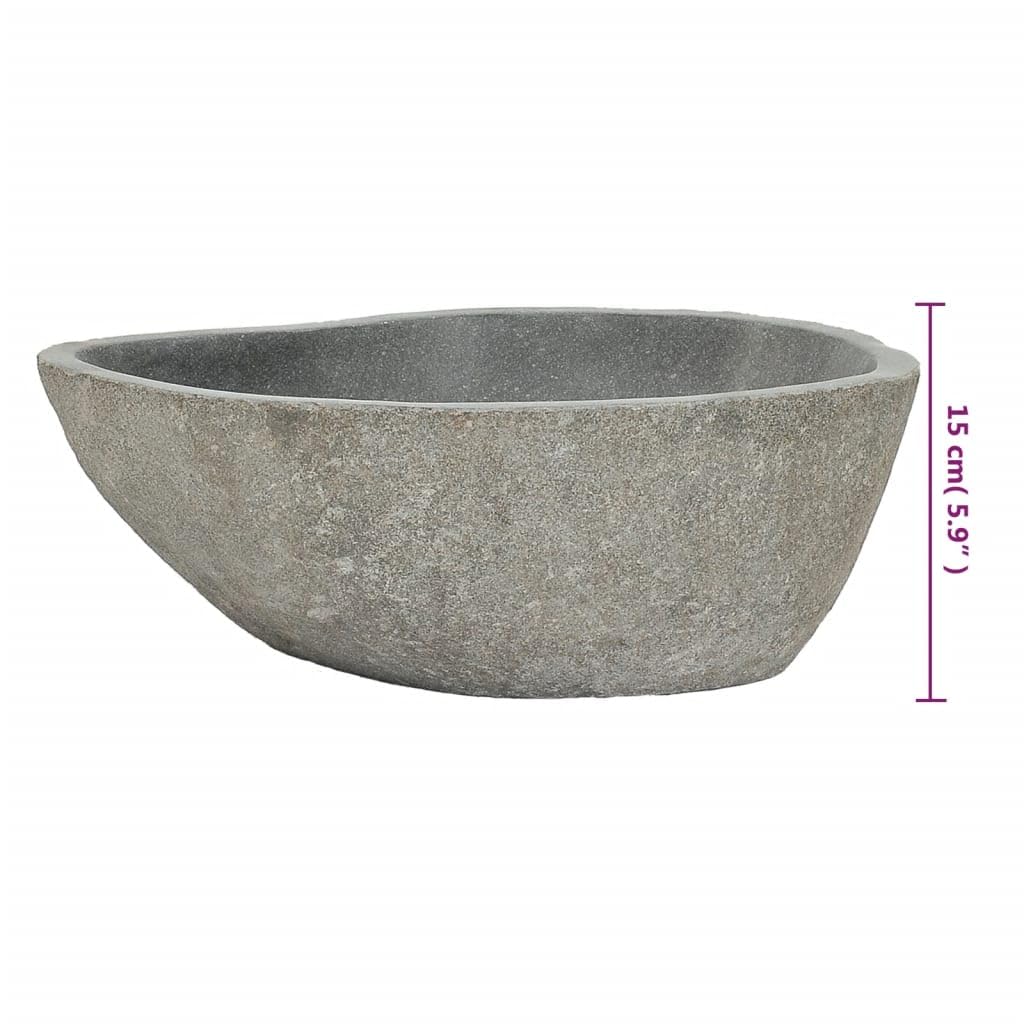 Basin River Stone Oval 14.6"-18.1",Oval Naturally-derived River Stone Wash Basin Bathroom Vanity for Modern Washrooms Bath Fixtures，Bathroom Sinks