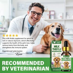 Milk Thistle for Dogs, Extra Strength Milk Thistle Supplement, Supports Pet Liver Health, Cleanse & Detox, Simply Add to Food, 2 Oz