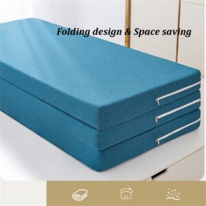 Folding Mattress, 3.5inch Thick Tri-Folding Memory Form Mattress, Portable Floor Bed, Foldable Floor Mattress Guest Bed for Camping, with Removable and Washable Cover(Purple,120x190cm/47x75in)