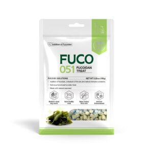 fabrechew fuco 051 fucoidan treat for dogs – immune & digestive health, stool & odor support, antioxidant, superfood with spirulina & kelp, 5.29 oz (150g)