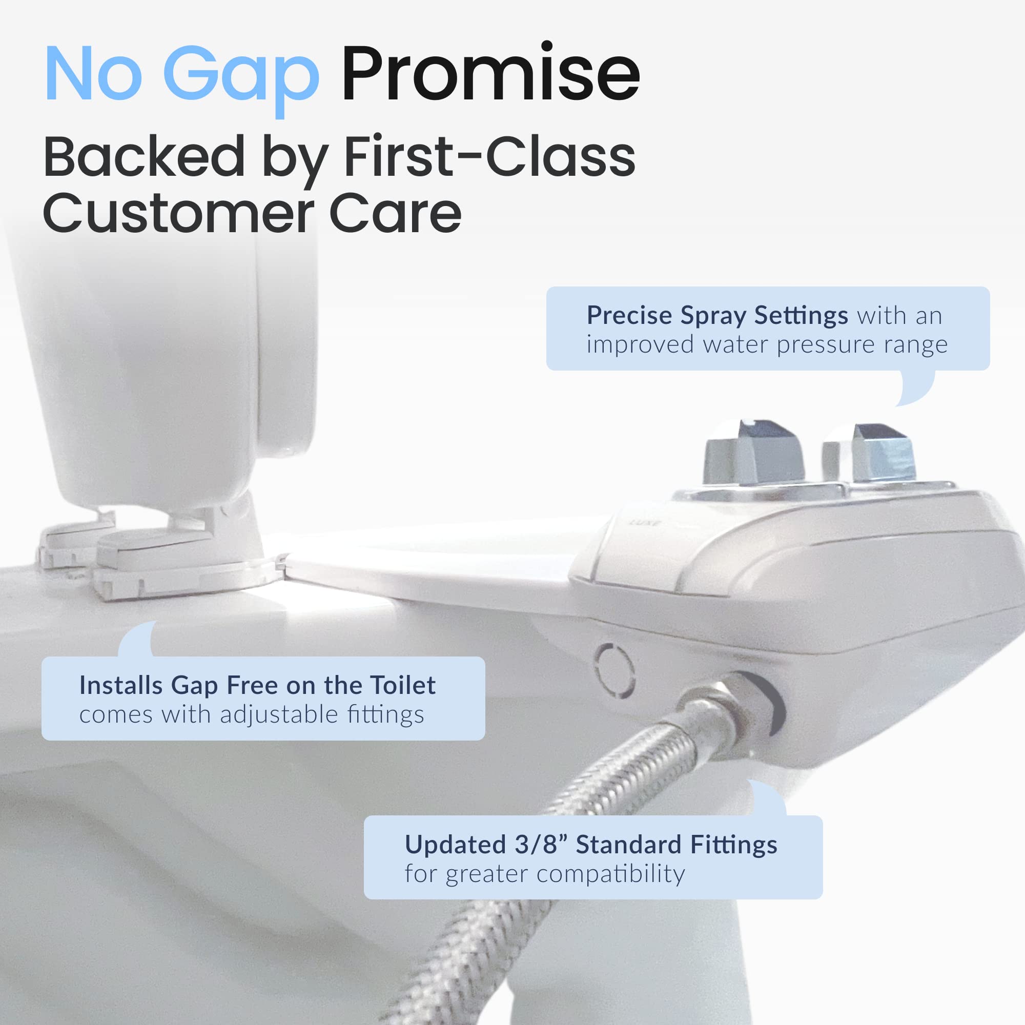 LUXE Bidet NEO 185 Plus - Value Pack of 2 - Patented Bidet Attachments for Toilet Seat with Innovative Hinges to Clean, Slide-in Easy Install, and Advanced 360° Self-Clean (Chrome and White)