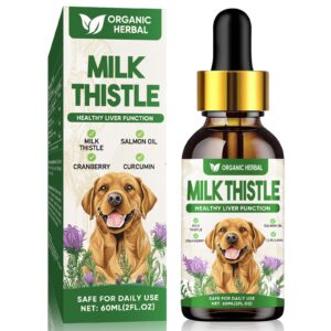 milk thistle for dogs, extra strength milk thistle supplement, supports pet liver health, cleanse & detox, simply add to food, 2 oz