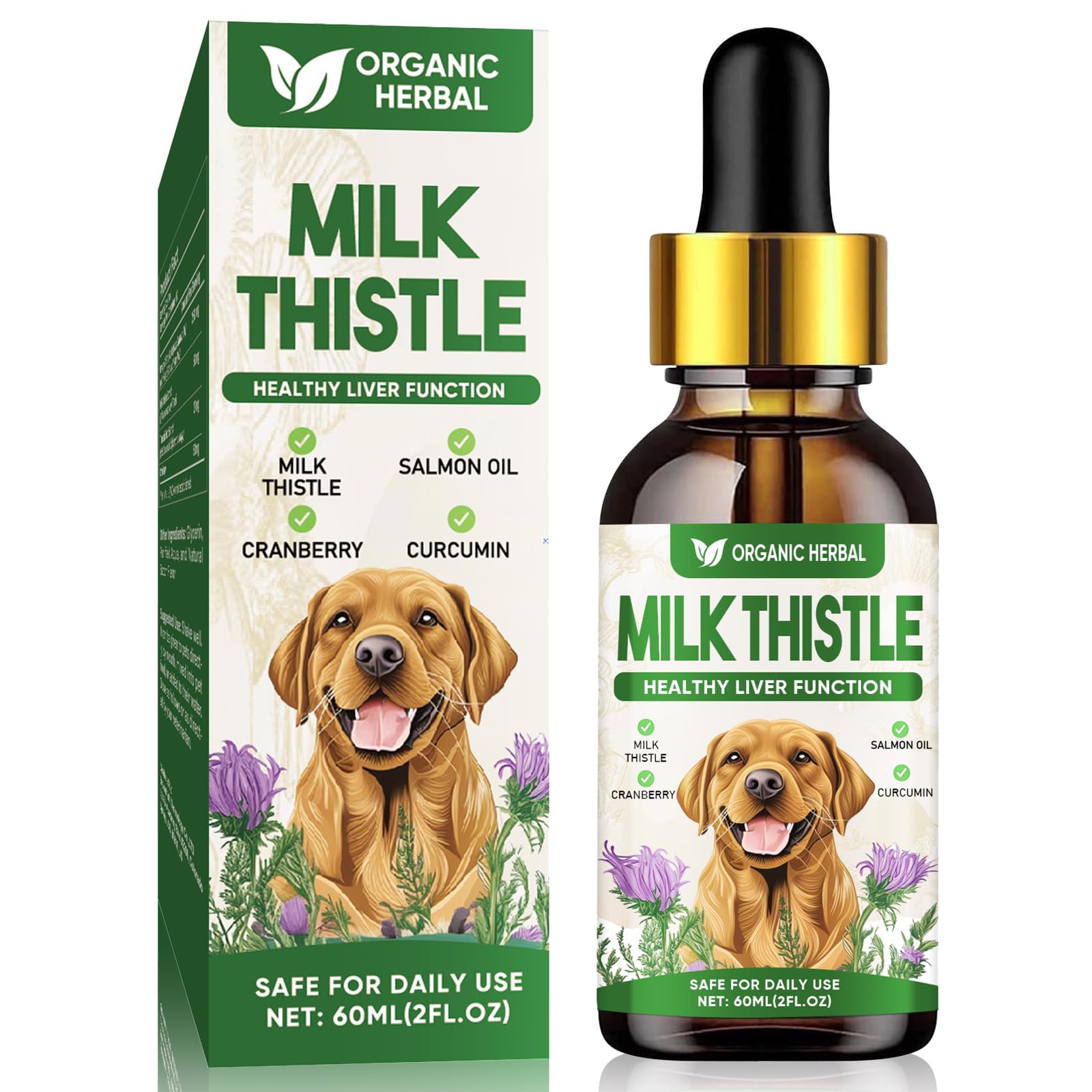 Milk Thistle for Dogs, Extra Strength Milk Thistle Supplement, Supports Pet Liver Health, Cleanse & Detox, Simply Add to Food, 2 Oz