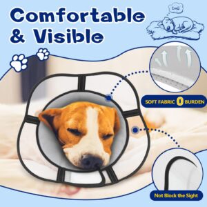 Marnonsis Dog Cones for Large Dogs, Soft Dog Cone Collar for Medium Dogs, Comfortable Dog Cone Alternative to Stop Licking, Adjustable Large Dog Cone for Dog After Surgey (BlackGrey, L)