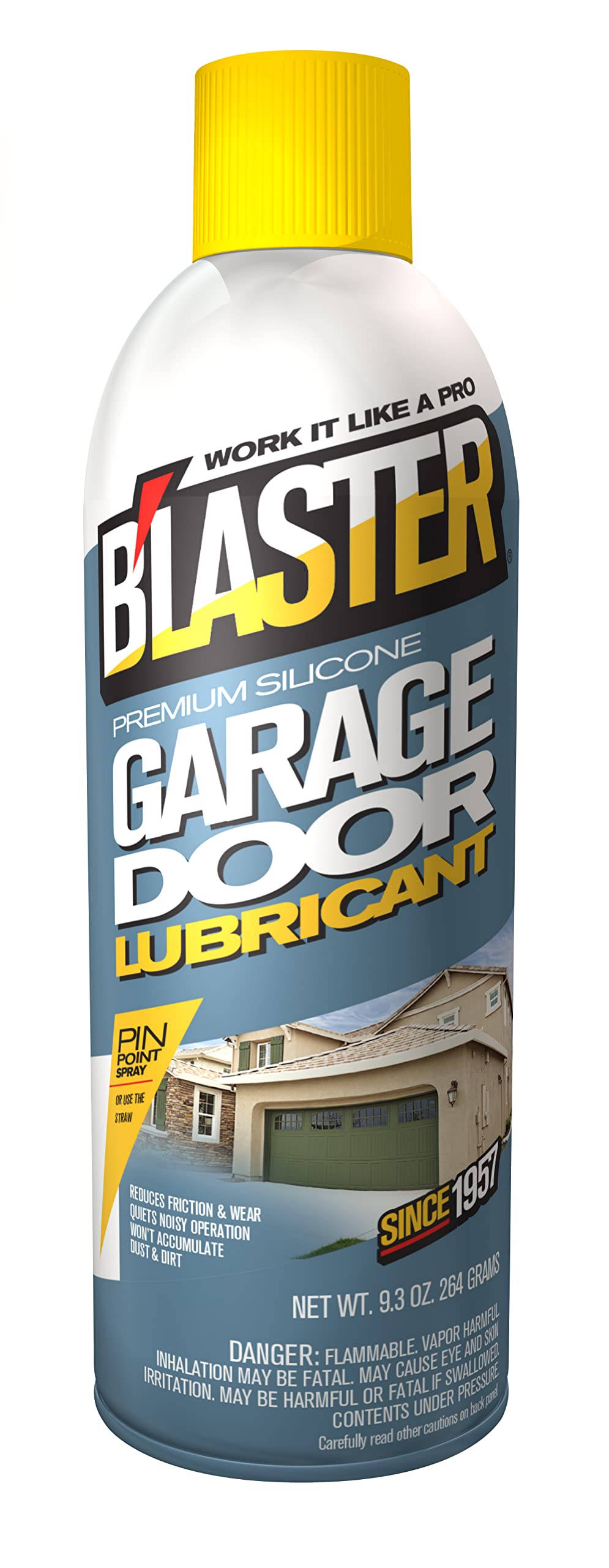 B'laster 6-16-GDL Premium Silicone Garage Door Lubricant to Reduce Friction, Wear and Squeaks, 9.3 Ounces, Pack of 6