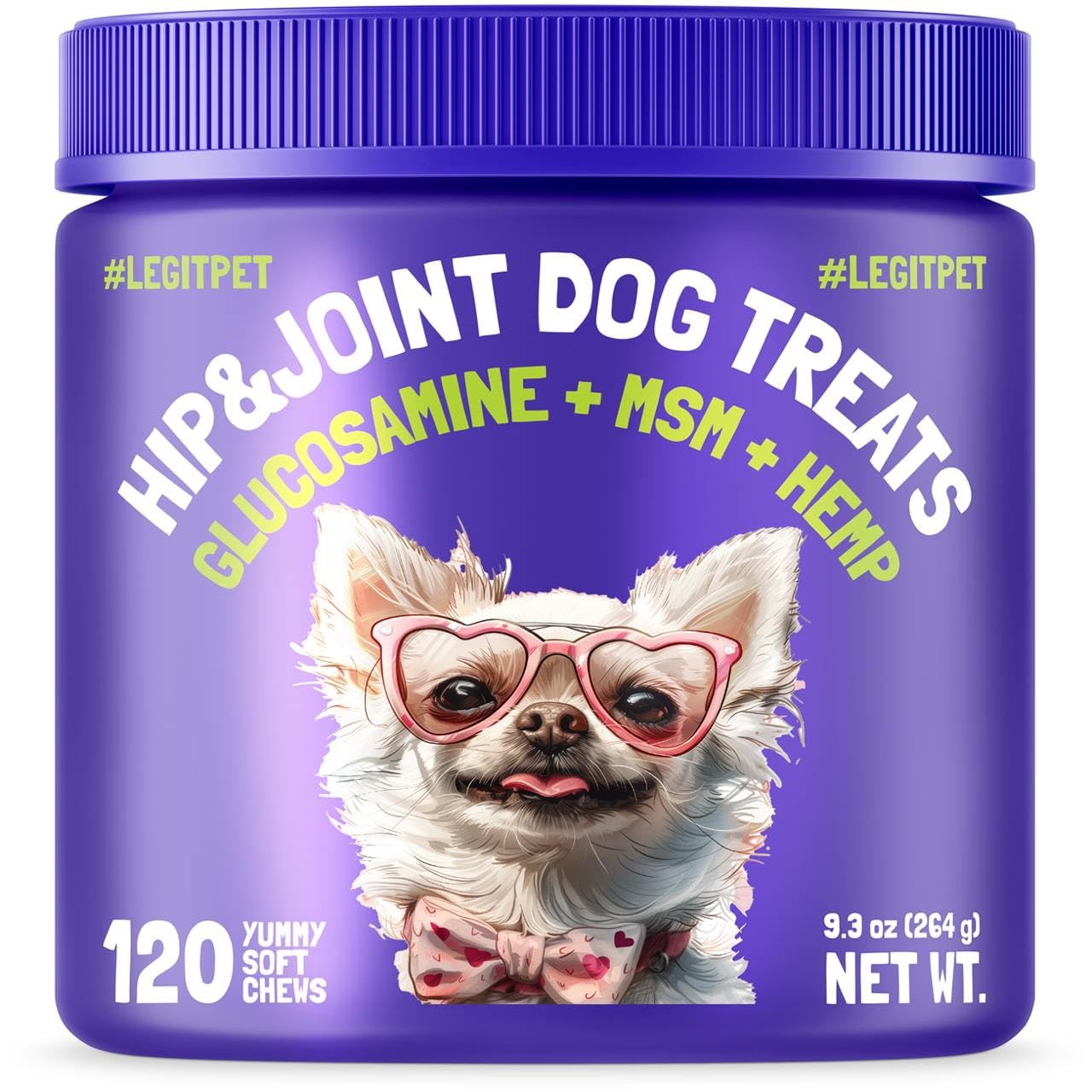 LEGITPET Hemp Hip & Joint Supplement for Dogs 120 Soft Chews and Turmeric Curcumin Hip & Joint Dogs Supplement Anti-Inflammatory Support 120 Chews