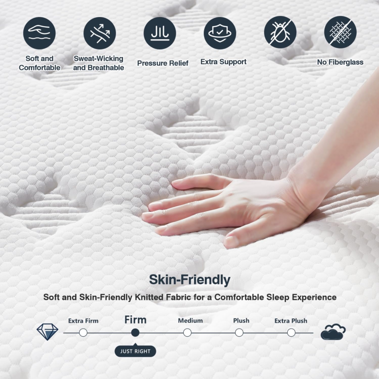 EEN EEN SLEEP Queen Size Mattress, Upgrade Strengthen 12 Inch Hybrid Queen Mattress in A Box, Mattress Queen Size with High Density Memory Foam and Independent Pocket Springs, Strong Edge Support