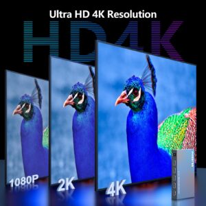 4K Video Wall Controller 3x3, HDMI & DP & Type-C Inputs, RIUIIN TV Wall Controller with 18 Modes, 180° Rotation, Edge Masking, Audio and IR Remote, 9 tv Screens into 1 Wall Display