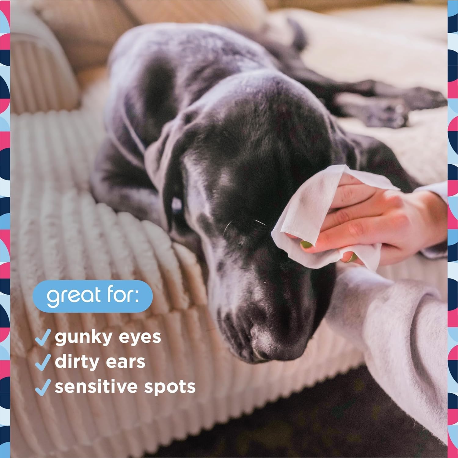 Pet Life Unlimited Dog Ear & Eye Wipes & Cleansing Dog Wipes Bundle - Pet Wipes for Dogs, Dog Cleaning Wipes, Plant-Based Dog Wipes - Dog Ear Wipes, Dog Eye Wipes - Plant-Based Dog Ear Cleaner Wipes