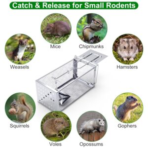 iMounTEK 1 Pack Live Rat Trap Humane Mouse Trap Single Door Rat Trap Cages High Sensitivity Gravity Pedal Humane Rodent Traps Mouse Traps Indoor Outdoor for Small Rodents Mice Voles Hamsters