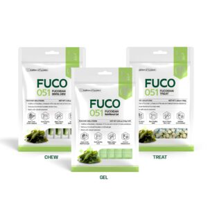 Fabrechew Fuco 051 Fucoidan Treat for Dogs – Immune & Digestive Health, Stool & Odor Support, Antioxidant, Superfood with Spirulina & Kelp, 5.29 oz (150g)