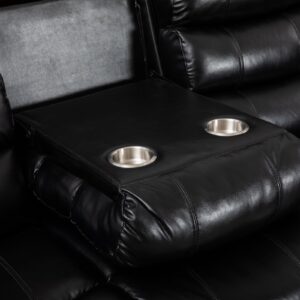 Recliner Sectional Sofa Couches with LED Light for Living Room Home Theater with Cup Holders Console Table Storage