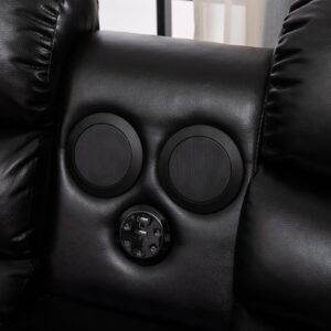 Recliner Sectional Sofa Couches with LED Light for Living Room Home Theater with Cup Holders Console Table Storage