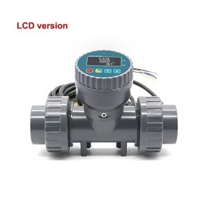 Flow Control Meter DN25-80 High Precision Smart Digital Display Flowmeter, RS485 LCD Electronic Flowmeter, PVC Flow Sensor for Farm/Garden Irrigation Used in Petroleum,Food, Etc. (Size : D