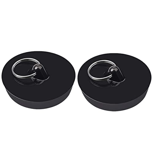 ORFOFE 2 Pcs Plug Stopper Drain Stopper Premium Sink Stopper Bathtub Water Stopper Shower Drain Bathtub Drain Cover Tub Stopper Sink Hair Stopper Suction Sink Stopper Black Pvc