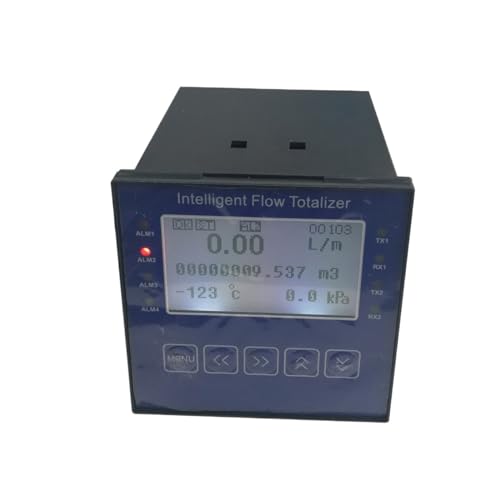 Flow Meter Intelligent Flow Totalizer for Flow Meter Accept Pulse 4-20mA 0-10mA 0-5V PT100 Signal Relay Output RS485 96mm*96mm Panel Size High Stability and Convenient Operation (Color : Basic-U, Si