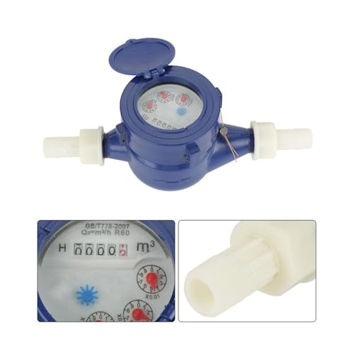 Flow Meter Water Flow Meter Water Meter 15mm 1/2 Inch Cold Water Meter with Fittings for Garden & Home Usage High Stability and Convenient Operation