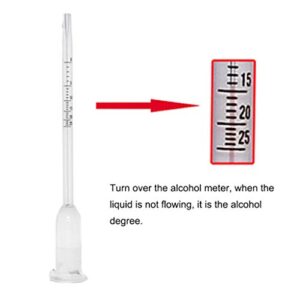 DLOULP Glass Tester Wine Meter 0-25 Degrees Glass Rod Measurement Tools Glass for Red Wine