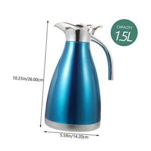 BEBEMOKO Vacuum Pot Flask Water Bottles Thermal Carafe for Cold Drinks Hot Pot Camping Teapot Thermal Tea Termo Coffee Carafe Insulated Espresso Machines Espresso Coffee Maker Machine Blue