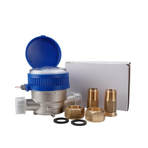 Flow Meter Professional Water Meter Water Meter Flow Measuring Tools with Copper Fittings Rotary Pointer Counter Instrument High Stability and Convenient Operation