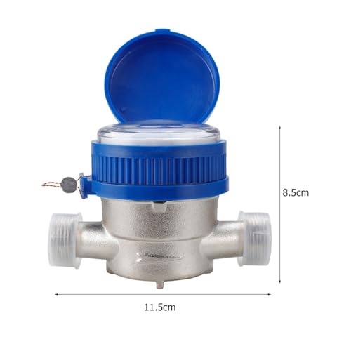 Flow Meter Professional Water Meter Water Meter Flow Measuring Tools with Copper Fittings Rotary Pointer Counter Instrument High Stability and Convenient Operation