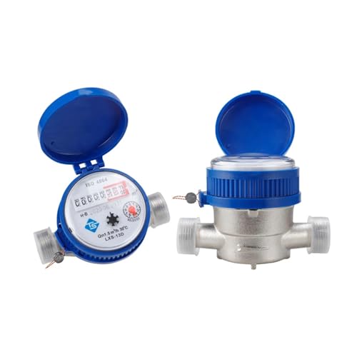 Flow Meter Smart Water Meter Mechanical Rotary Pointer Counter Water Meter Flow Measuring Tools with Copper Fittings Gadget High Stability and Convenient Operation