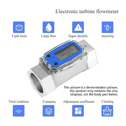 Flow Control Meter for Flow Meter Digital Oil Fuel Flow Meter, Mini Pump Flow Meter Fuel Die Sel Counter Meter Display Chip Useful Display Used in Petroleum,Food, Etc.