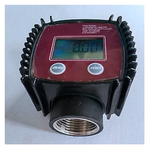 Flow Control Meter Oil Fuel Flow Meter, K25 Water Flow Meter LCD Flow Meter, Pipeline Liquid Flow Meter Sensors 2.3-3.3V Used in Petroleum,Food, Etc. (Color : Black, Size : 1)