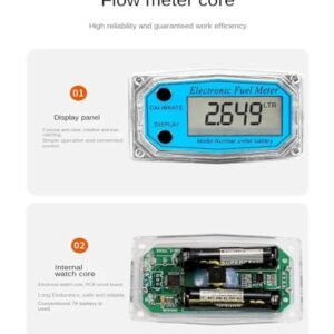 Flow Meter Digital Flow Meter for Measuring Gasoline Kerosene Water Sensor PCB Electronic Indicator High Stability and Convenient Operation