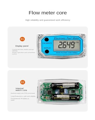 Flow Meter Digital Flow Meter for Measuring Gasoline Kerosene Water Sensor PCB Electronic Indicator High Stability and Convenient Operation