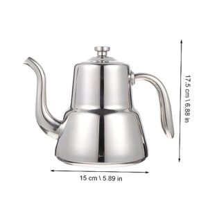 ANDRESLAD 1pc Kettle Hand Brewing Espresso Coffee Machine Coffee Frother Handheld Teapot Coffee Maker Premium Coffee Pot Whistling Espresso Pot Stainless Steel Silver