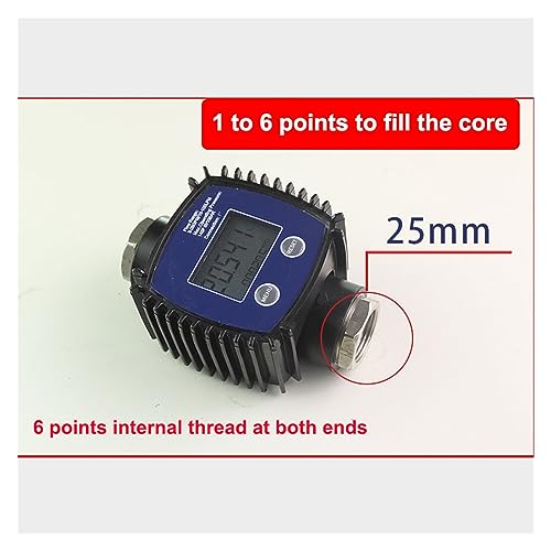 Flow Control Meter K24 Flow Meter Methanol Oil Meter, Electronic Fuel Flow Meter, Digital Fuel Gauge Female Thread Flowmeter Used in Petroleum,Food, Etc. (Color : 6 Points at bothends, Si