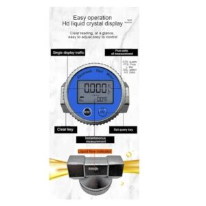 Flow Meter Waterproof Meter Digital Meter Water Flow Meter Mini Digital S Flowmeter Flow Meter High Stability and Convenient Operation (Color : 6 Points, Size : A),