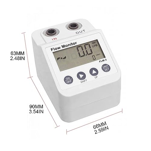 Flow Control Meter Water Purifier Electronic Digital Display Monitor Filter, Water Flow Meter Alarm and Power Save Function Water Flow Meter Used in Petroleum,Food, Etc.