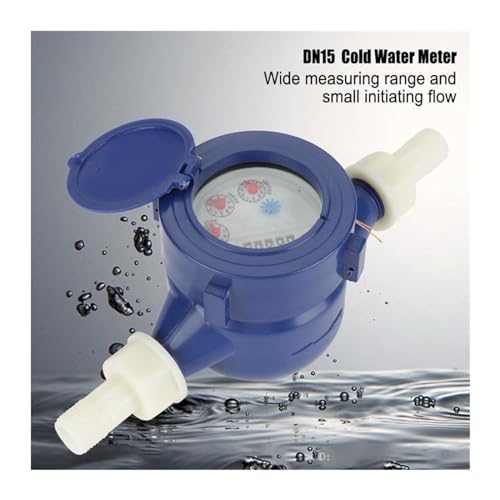 Flow Meter Water Flow Meter Water Meter 15mm 1/2 Inch Cold Water Meter with Fittings for Garden & Home Usage High Stability and Convenient Operation