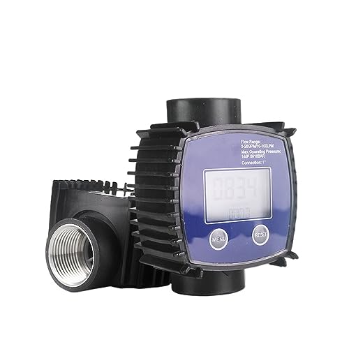 Flow Control Meter K24 Flow Meter Methanol Oil Meter, Electronic Fuel Flow Meter, Digital Fuel Gauge Female Thread Flowmeter Used in Petroleum,Food, Etc. (Color : 6 Points at bothends, Si