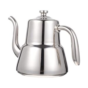 andreslad 1pc kettle hand brewing espresso coffee machine coffee frother handheld teapot coffee maker premium coffee pot whistling espresso pot stainless steel silver