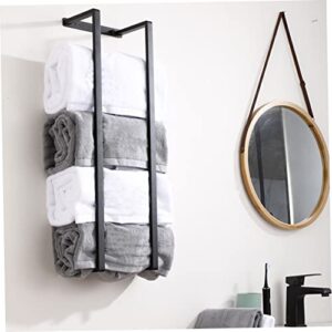 PHENOFICE Towel Roll Storage Mounted Shelves Wall Mount Shelf Bathroom Organizer Hanger Organizer Kitchen Towel Organizer Wall Mounted Towel Holder Towels 304 Stainless Steel Black