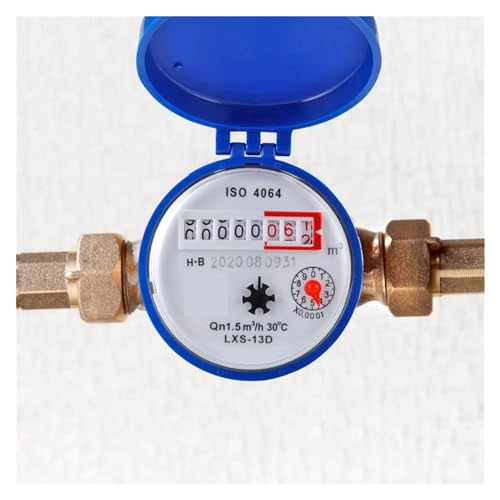 Flow Meter Professional Water Meter Water Meter Flow Measuring Tools with Copper Fittings Rotary Pointer Counter Instrument High Stability and Convenient Operation