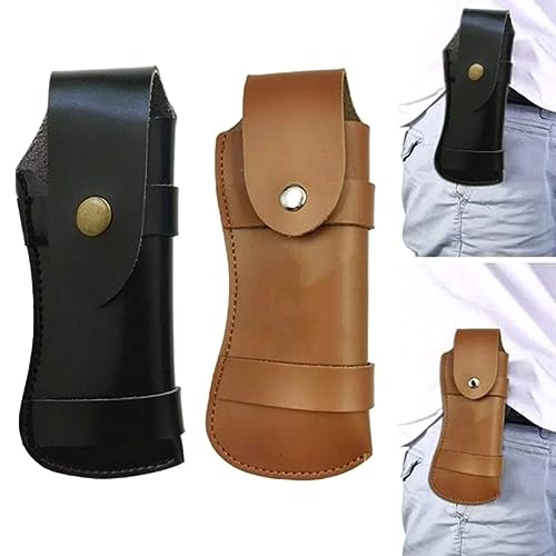 FeiYeup Quality Foldable Knife Pouches PU Cover Folding Knife Sheath Knife Holder Knife Accessory Perfect for Folding Knife PU Knife Sheath