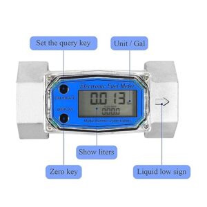 Flow Control Meter for Flow Meter Digital Oil Fuel Flow Meter, Mini Pump Flow Meter Fuel Die Sel Counter Meter Display Chip Useful Display Used in Petroleum,Food, Etc.