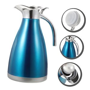 BEBEMOKO Vacuum Pot Flask Water Bottles Thermal Carafe for Cold Drinks Hot Pot Camping Teapot Thermal Tea Termo Coffee Carafe Insulated Espresso Machines Espresso Coffee Maker Machine Blue