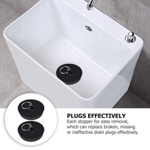 ORFOFE 2 Pcs Plug Stopper Drain Stopper Premium Sink Stopper Bathtub Water Stopper Shower Drain Bathtub Drain Cover Tub Stopper Sink Hair Stopper Suction Sink Stopper Black Pvc