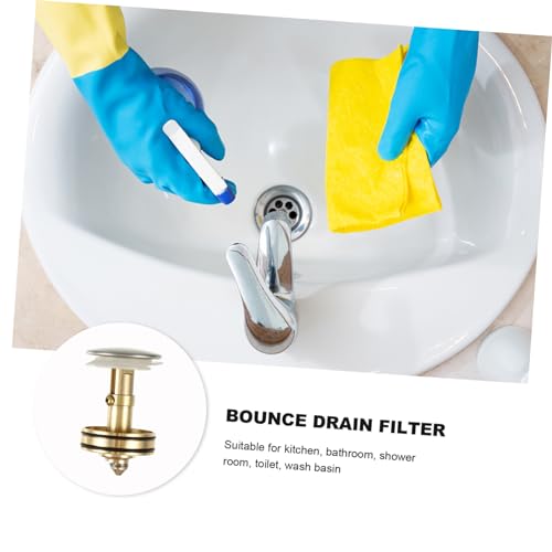 ORFOFE 1pc Wash Basin Sink Kitchen Sink Stopper Strainer Bathtub Stopper Bathroom Sink Cover Strainer Water Trough Bounce Drain Strainer Golden