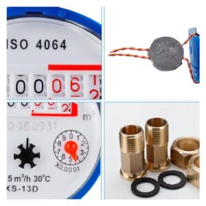 Flow Meter Smart Water Meter Water Meter Flow Measuring Instruments Home Measuring Tools with Copper Fittings Accessories High Stability and Convenient Operation