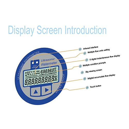 Ultrasonic Flow Meter ASW-1 Ultrasonic Liquid Flow Meter Flowmeters RS485/USART Small Diameter DN15-40mm Threaded Connection Copper Pipe Smart Watermeter Sensor Transducer Accessories(Color:DN15)